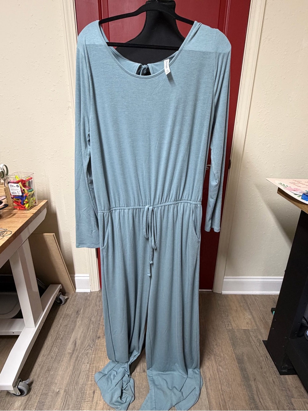 Zenana Outfitters Light Blue Scoop Neck Jumpsuit